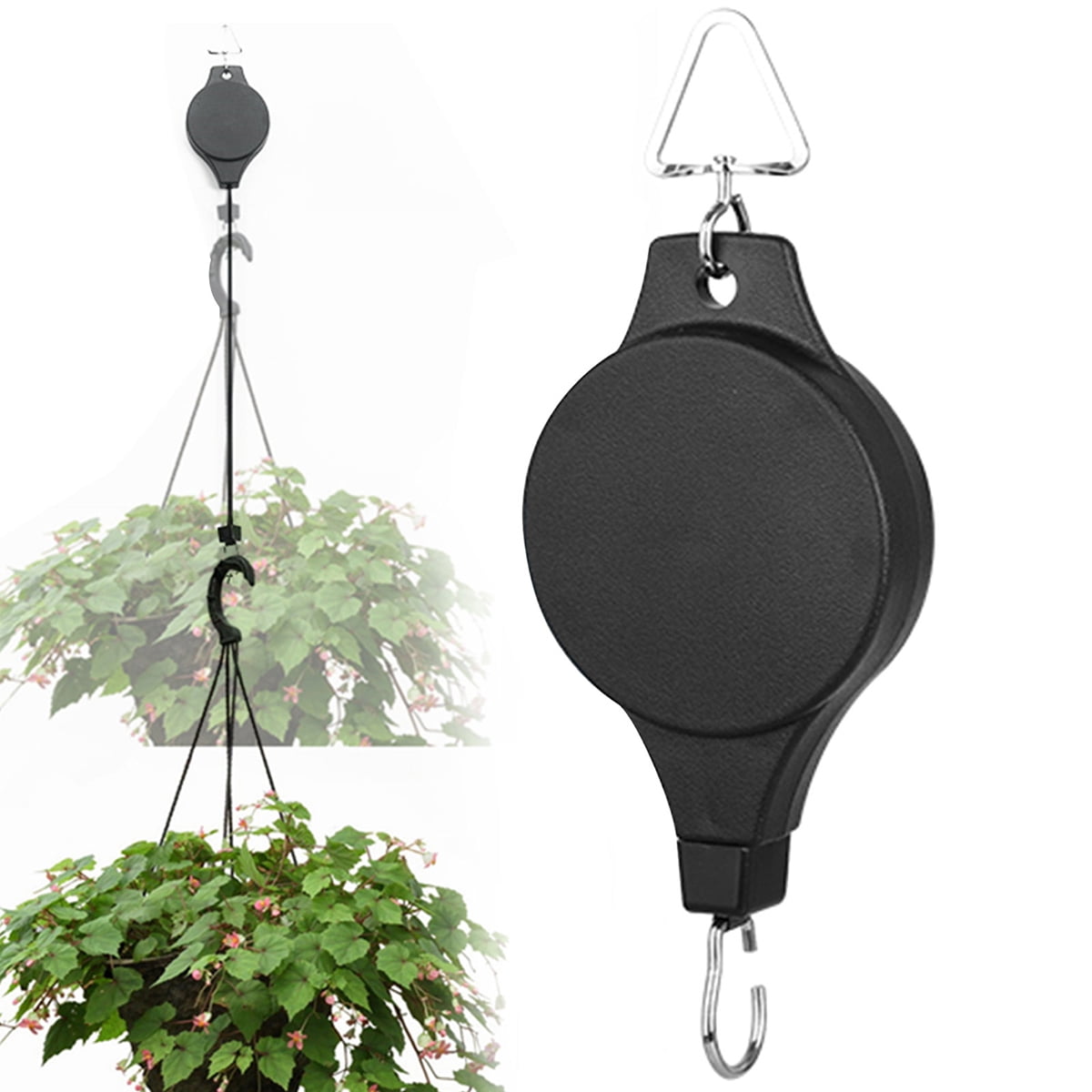 2x Plant Pulley Retractable Hanger Hanging Planter Flower Basket Hook Pot Kits 