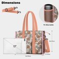 thumbnail image 5 of Teacher Tote Bag,Light Pink Football and Flowers Pattern Teacher Utility Tote Bag,Large Work Tote Bags for Women with Multiple Pockets,Top Zipper Closure,13.8x10.6x6.7 Inch, 5 of 5