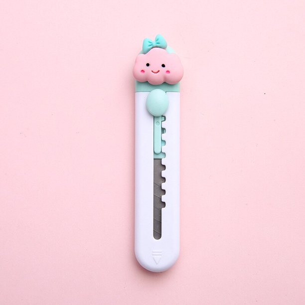 Utility Knife Cute Kawaii Mini Pocket Art Utility Knife Wrapping Box Paper Envelope Cutter Letter Opener School Office SuppliesCN He Qiyong unisex