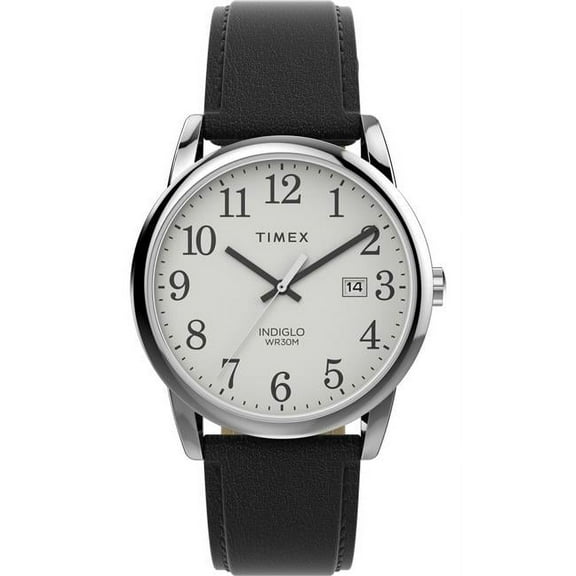 Timex Men's Easy Reader 38mm Watch - Black Strap White Dial Silver-Tone Case
