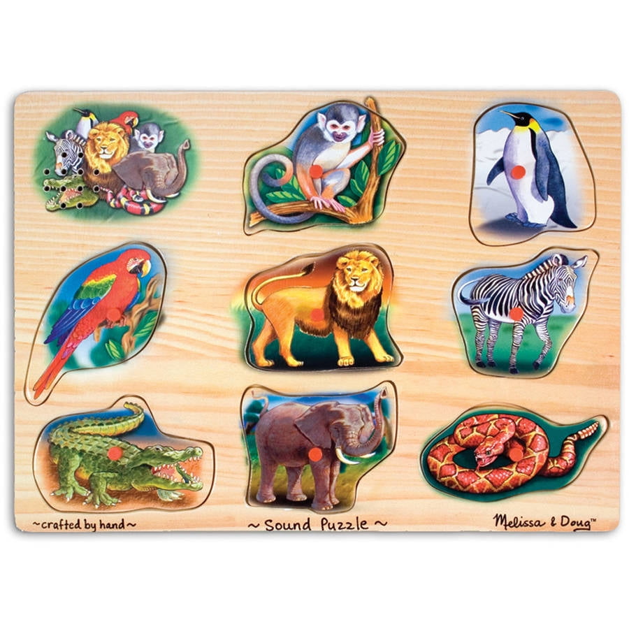 Melissa And Doug Zoo Animals Sound Puzzle NEW Traditional Toys 
