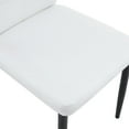 thumbnail image 4 of NYEESS Set of 4 Black and White PU Dining Chairs, Black Metal Legs, Ergonomic Modern Dining Room Chairs, 4 of 10