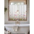 thumbnail image 4 of Wild Flowers 2 Panel Kitchen Curtains for Windows, Spring Butterfly Watercolor Country Floral Bathroom Privacy Curtain, Home Décor Window Treatment for Bedroom/Living Room 55"x45", 4 of 6