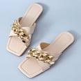 thumbnail image 5 of Zapatillas de playa de cadena plana cruzada cómodas para vacaciones de ocio para mujer Wmkox8yii  ytu2635, 5 of 5
