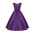thumbnail image 3 of iEFiEL Flower Girls Bridesmaid Flower Dress Fly Sleeves V Back Satin Birthday Party Dress, 3 of 7