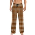 thumbnail image 5 of Txeol Plaid Pajama Pants for Men Straight Leg Lounge Pants Cotton Comfy Pj Bottoms with Pockets Sleepwear Christmas Gifts,Khaki,XXL, 5 of 7