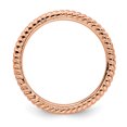 thumbnail image 2 of 925 Sterling Silver Rose Gold Twisted Stackable Ring Fancy/, 2 of 8