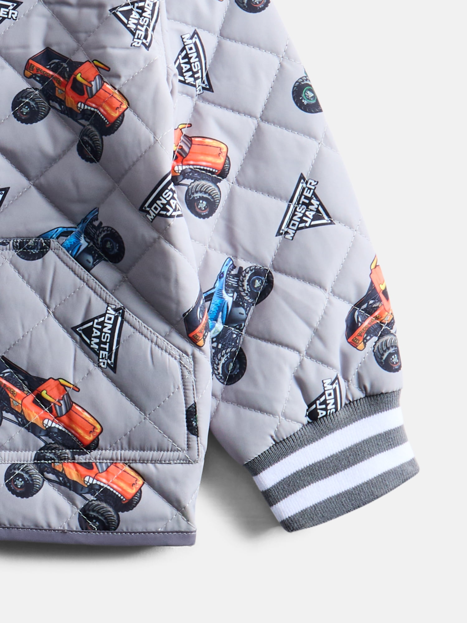 Monster Jam Toddler Boys Quilted Bomber Jacket, Sizes 12M-5T