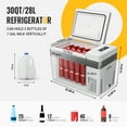thumbnail image 5 of BougeRV Portable Car Refrigerator 30 Qt, 12 Volt Refrigerator Portable Freezer Compressor Cooler with -7℉~50℉ Cooling Range, 12/24V DC 110~240V AC for RV Truck Vehicle Boat Outdoor Use Gray, 5 of 9