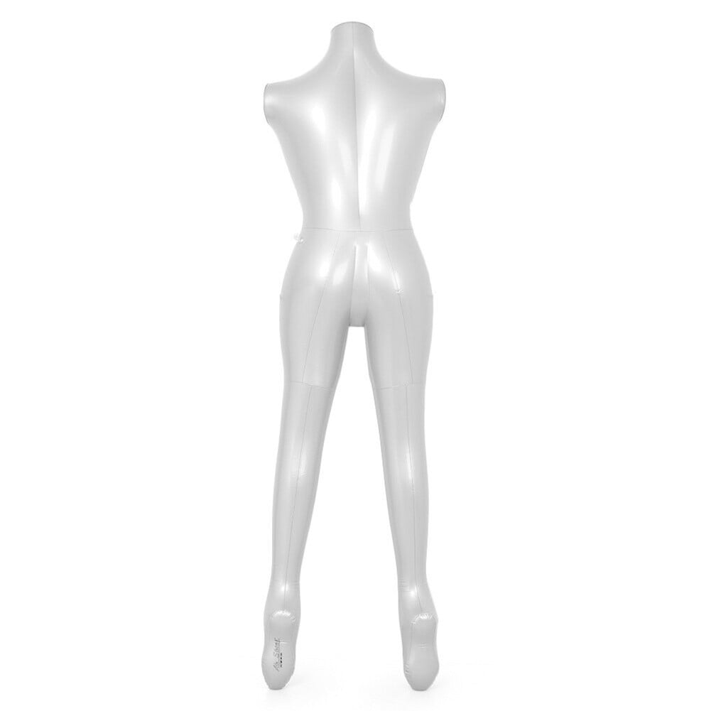 Mannequin Gonflable Femme 165 Cm - PVC Argenté - Pour Présentation Vêtements Et Accessoires - Taille : Buste 88 Cm, Hanches 87 Cm