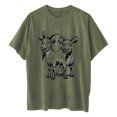 thumbnail image 5 of gbyLJF Women's Short Sleeve Blouses Comfy Cotton Crew Neck T Shirt Plus Size Loose Drop Shoulder Y2K Streetwear Army Green XL, 5 of 6