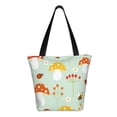 thumbnail image 3 of Easygdp Mushroom Bee Stylish Canvas Handbag Shoulder Tote Bag, Shopping Bag with Zip, Suitable for Buying Groceries, Office, Fitness, 3 of 9