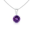 thumbnail image 1 of Angara Collier en Améthyste Naturelle - Pendentif Solitaire Rond en Argent Sterling 925 pour Femmes, 1 of 9