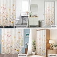 thumbnail image 5 of Shower Curtain Bathroom Set Country Colorful Flower Leaves on Vintage Waterproof Fabric Shower Curtains with Grommets&Hooks, Summer Floral Privacy Bath Curtain for Bathtub 60x72in, 5 of 9