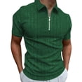 thumbnail image 2 of PMVFHDE Mens Casual Shirt Daily Zipper Placket Turn Down Collar Printed Short Sleeve Blouse Fashion Top, 2 of 8