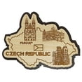 thumbnail image 1 of Printtoo Souvenir Czech Republic Map Gift Wooden Engraved Fridge Magnet, 1 of 1