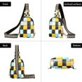 thumbnail image 7 of FORMRS Womens Crossbody Sling Bag Travel Daypack Shoulder Chest Backpack, Yellow Checkered Pattern, 7 of 7