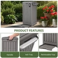 thumbnail image 4 of Uforic 38 Gallon Outdoor Resin Trash Can with Lid, Includes Sorting Labels, Ash Holder, Stakes & Suction Cups, Hideaway Storage for Patio Backyard Garden, Light Brown, 4 of 9