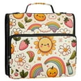 thumbnail image 2 of ALAZA Zipper Binder Sun and Rainbow Strawberry 3 Ring Trapper Keeper File Folder Organizer Bag, 2 of 8