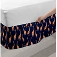 thumbnail image 2 of Giraffe Bed Skirt, Baby Toddler Nursery Pattern with Funny Animals on Night Sky, Elastic Bedskirt Dust Ruffle Wrap Around for Bedding Decor, 4 Sizes, Dark Orange Navy Blue, by Ambesonne, 2 of 2