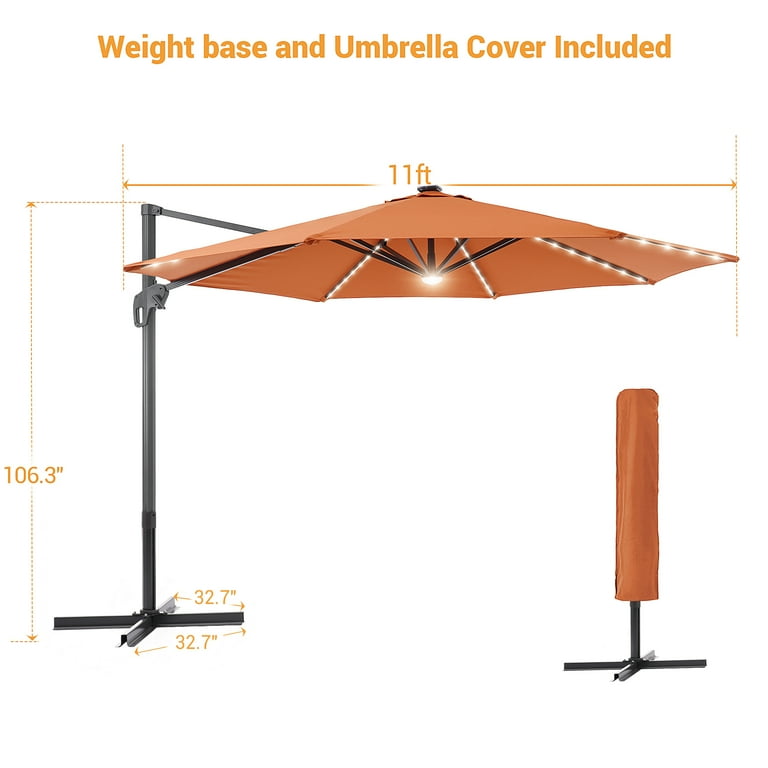 10 umbrella patio off set Kozyard 10' Large Outdoor Patio Umbrella with Base (Square 40