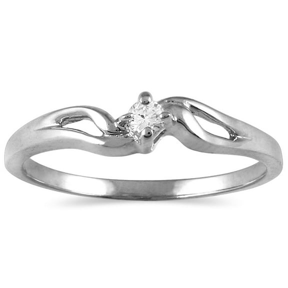 SZUL Women's Diamond Promise Ring in 10K White Gold (J-K-L Color, I2-I3 Clarity)