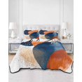 thumbnail image 3 of Navy Blue Burnt Orange Full Size Down Alternative Comforter, Lightweight Comforter Quilt Bedding Set with Pillow Shams Abstract Modern Geometric All Seasons Bed Comforter Duvet Insert 78"x90", 3 of 7