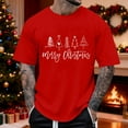 thumbnail image 2 of Men's Christmas Short Sleeve Tee Crewneck T Shirt Red L, 2 of 4