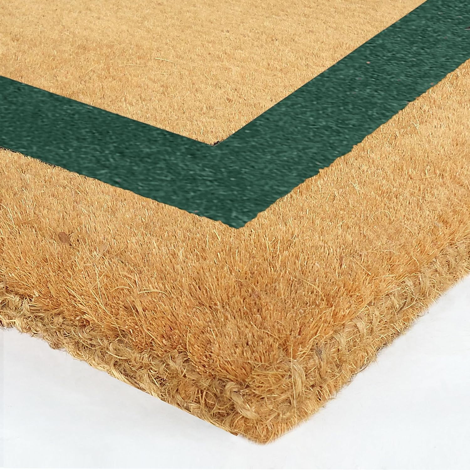 Legendary Doormats Blank Coco Coir Doormat Outdoor Welcome Door Mat with Single Black Picture Frame Border - Green - 24" x 57"