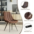 thumbnail image 5 of Hawsaiy Modern Dining Chairs Set of 6, Top PU Leather Upholstered Dining Room Chairs with Metal Legs, Ergonomic Kitchen Chairs for Kitchen Dinning Room,Brown, 5 of 9