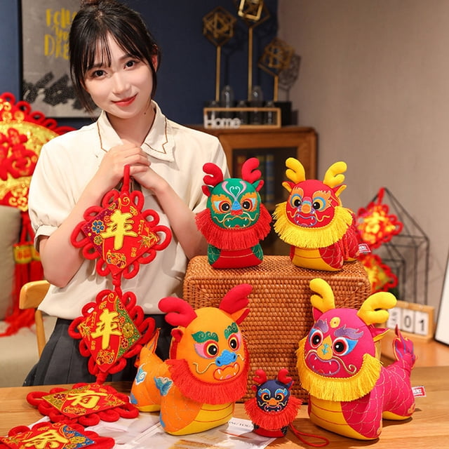 YAOMOBB Stuffed Toy Adorable Appearance Vibrant Color Fully Filled Spring Festival Chinese Plush Toy