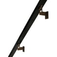 thumbnail image 5 of Modern Aluminum Handrail Grab Bar Kit, Adjustable Steel Brackets Included, Returns to Wall, 14 Foot Handrail, Black / Bronze, 5 of 7