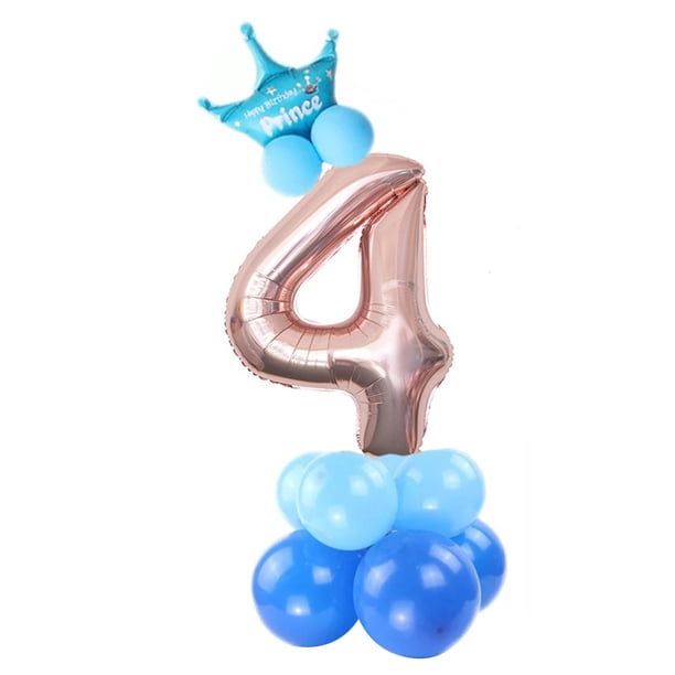 Advancent 32 pulgadas 1 2 3 4 5 6 7 8 9 de dígitos de oro rosa globos de papel de aluminio boda cumpleaños Baby Shower fiesta decoración Kits de decoración para fiestas azul Número 4 Advancent HA002851-15