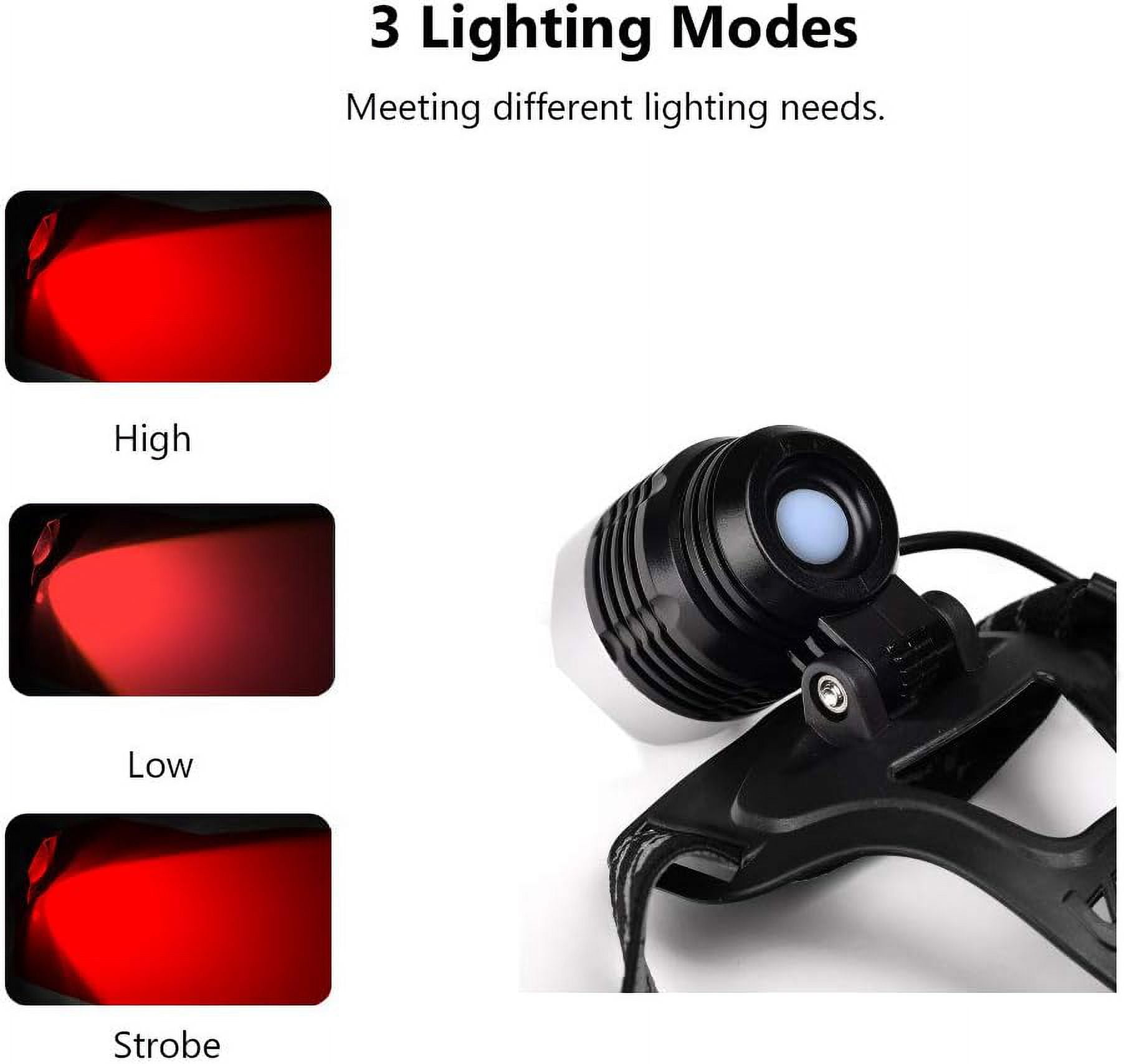 Miular Red Light Headlamp Flashlight 3 Modes LED Night Vision