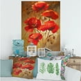 thumbnail image 2 of Designart ' Red Blossoming Poppies Over Wild Brown I ' Traditional Canvas Wall Art Print, 2 of 3