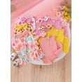thumbnail image 3 of FOCUSNORM Baby Girl Fall Outfit Ribbed Cold Shoulder Long Sleeve Romper with Floral Pattern Flare Pants and Headband 3 Pcs Set, 3 of 9