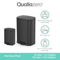 thumbnail image 2 of Qualiazero 13.2 Gallon and 3.2 Gallon Trash Can Combo, Rectangular Shape Step Can Combo - Matte Black, 2 of 15
