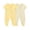 Yellow, variant on Zipper Baby Jumpsuit Breathable Cotton Blend Romper for Boys Girls Toddler Playwear Sleepwear 0-24M 2-Pack