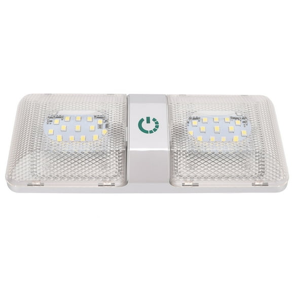 Trailer Double Dome Light, RV Ceiling Double Light Touch Button IP50 Waterproof Adjustable DC11-18V For Concession Stands