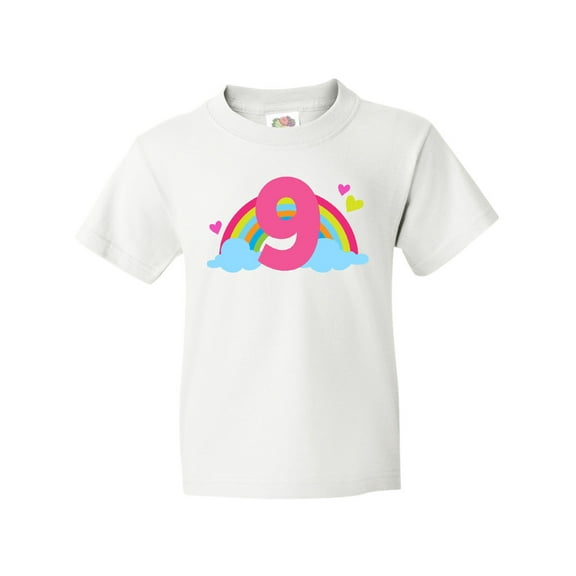 Inktastic 9th Birthday Rainbow 9 Year Old Youth T-Shirt