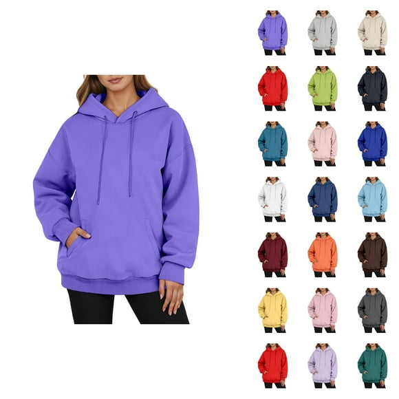 Womens Hoodie 2025 Fall Winter Blank Plain Basic Comfort Hoodies with Pockets Hooded Sweatshirt Hoodie Women Pullover