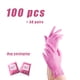 thumbnail image 3 of Guantes desechables de nitrilo rosa, 50 100 unidades, talla XS, para mujer, niña, niños, limpieza del hogar, salón, guantes de vinilo, látex negro, sin polvo, talla XL, 3 of 5