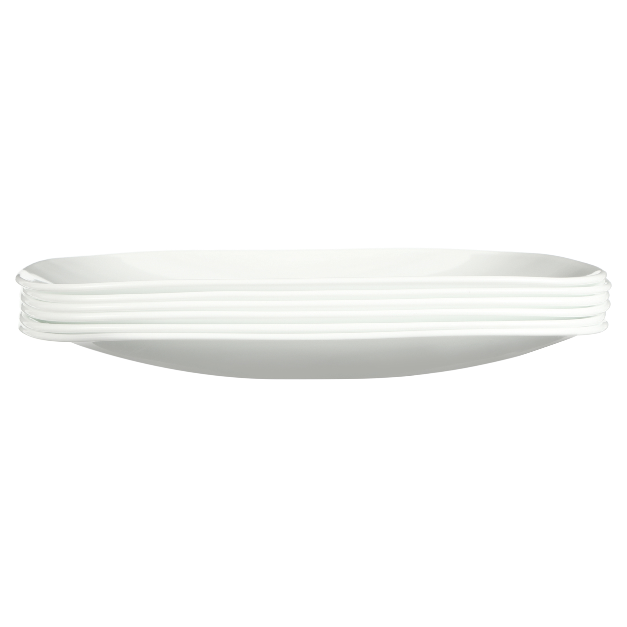 Corelle Square Pure White 10.5" Dinner Plates, Set of 6