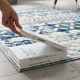 thumbnail image 3 of Modern Contemporary Living Lounge Room, Indoor and Outdoor Area Rug Runner Floor Carpet, Moroccan Distressed Vintage Style, Fabric, Blue Ivory White, 3 of 8