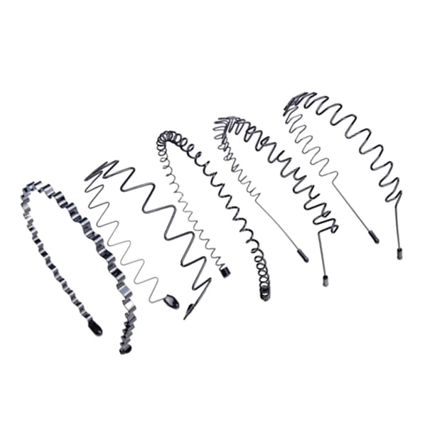 Diadema de moda para el cabello, estilos mixtos, estilo ondulado de primavera, aro para el cabello para hombres y mujeres 5 piezas