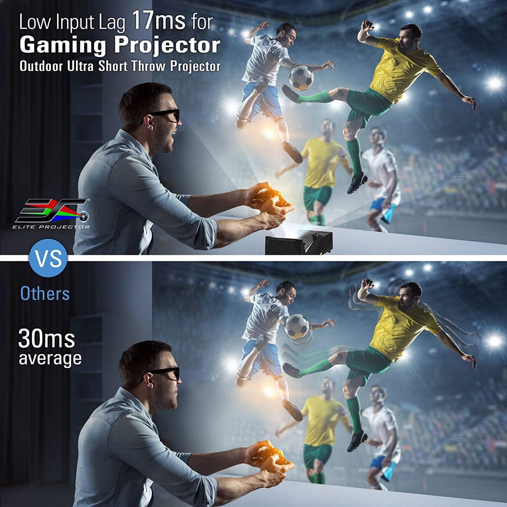 Elite Projector MosicGO Sport - DLP projector - RGB LED - portable - 1000 ANSI lumens - Full HD (1920 x 1080) - 1080p - ultra short-throw lens