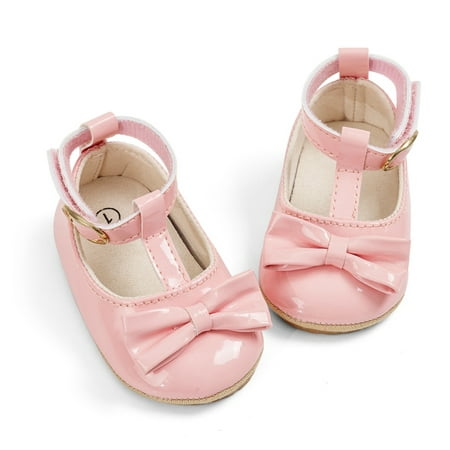 

Baby Girls Bowknot Princess Shoes Soft Anti-Slip Sole Infant Walking Moccasins Crib First Walkers Prewalker Shoes