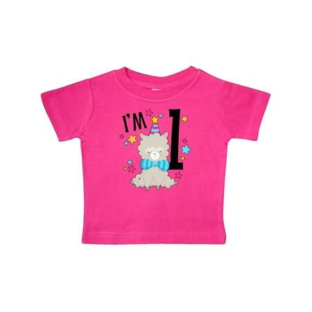 

Inktastic I m One- cute llama first birthday Gift Baby Boy or Baby Girl T-Shirt