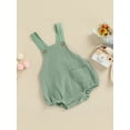 thumbnail image 3 of Qmyliery Baby Solid Color Bodysuit, Cute Wide Shoulder Straps Romper, Short One-Piece Clothes, 3 of 8