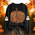 thumbnail image 4 of Bainana Women'S Halloween Sweatshirts Leopard Pumpkin Graphic Pullover Shirt Trendy Theme Party Sweatshirts Black L, 4 of 4